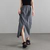 Design sense: Front slit drawstring workwear skirt, 2026 summer thin, fashionable, versatile, casual A-line skirt