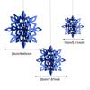 6Pcs Blue Snowflake Hanging Decoration Three Sizes for Wedding Multipurpose Accessories Christmas