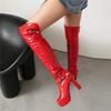Dames høye hæler støvletter høst og vinter nye europeisk og amerikansk stil vanntett plattform tykk hæl store størrelser knehøye støvletter