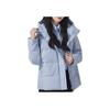 Adidas Logo Print Three-Stripe Zip-Up Hooded Down Jacket Women Outerwear Miracle-Blue IT8718