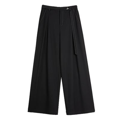 French Style Solid Color Versatile Fashion Commuter Casual Pants Women Pants Black EK50453