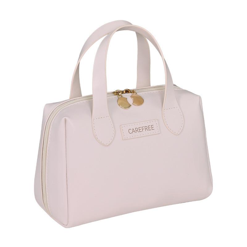 French Elegant Small Pu Travel Makeup Bag With Waterproof Storage For Women And Men