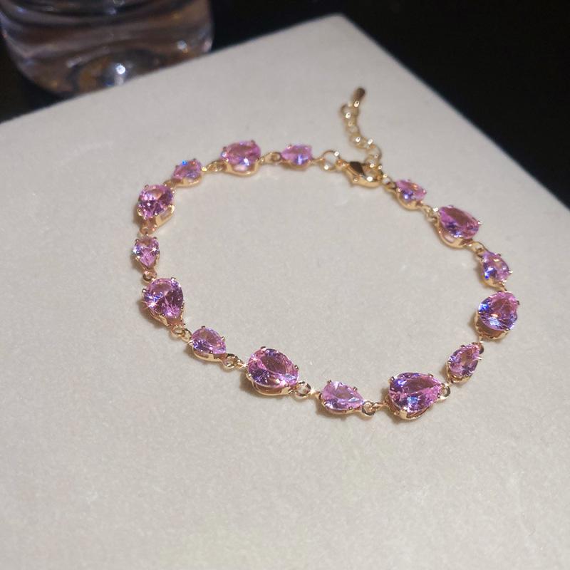 Bracciale Geometrico in Zirconi di Lusso Raffinato: Design Colorato e Versatile