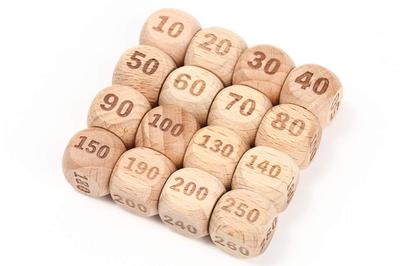 TOYGER Damage Dice,Pokemon Card Game,Damage Can Substitute,16 Pieces,Wooden Natural