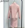 BITCED Women's Vintage Casual Lattice Print Autumn Winter Long Sleeve POLO Neck Jackets & Coats
