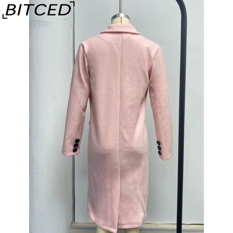 BITCED Women's Vintage Casual Lattice Print Autumn Winter Long Sleeve POLO Neck Jackets & Coats