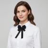 Pearl Black Bow Necktie Beads Funerals Memorial Pin Luxury Black Ribbon Pin  Parties