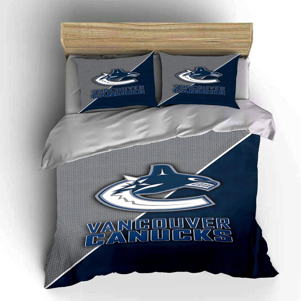 Vancouver Canucks Logo Bedding Set Print Bedding Set Duvet Cover Pillowcases (1* Duvet Cover 2* Pillowcases Do Not Include Comforter)