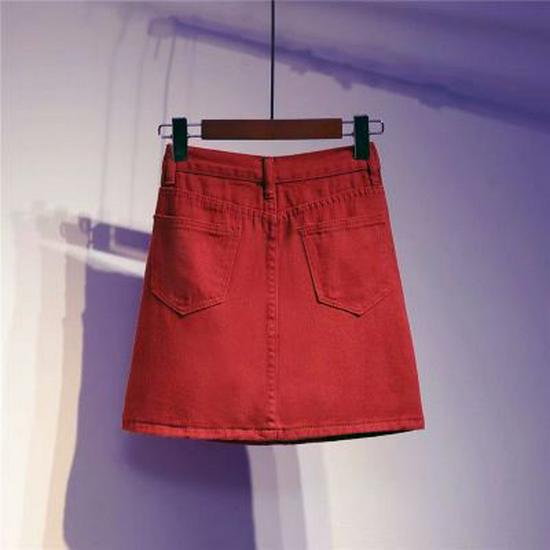 Plus Size Denim Midi Skirt - High Waist Casual Spring/Summer A-Line Bodycon Skirt for Women