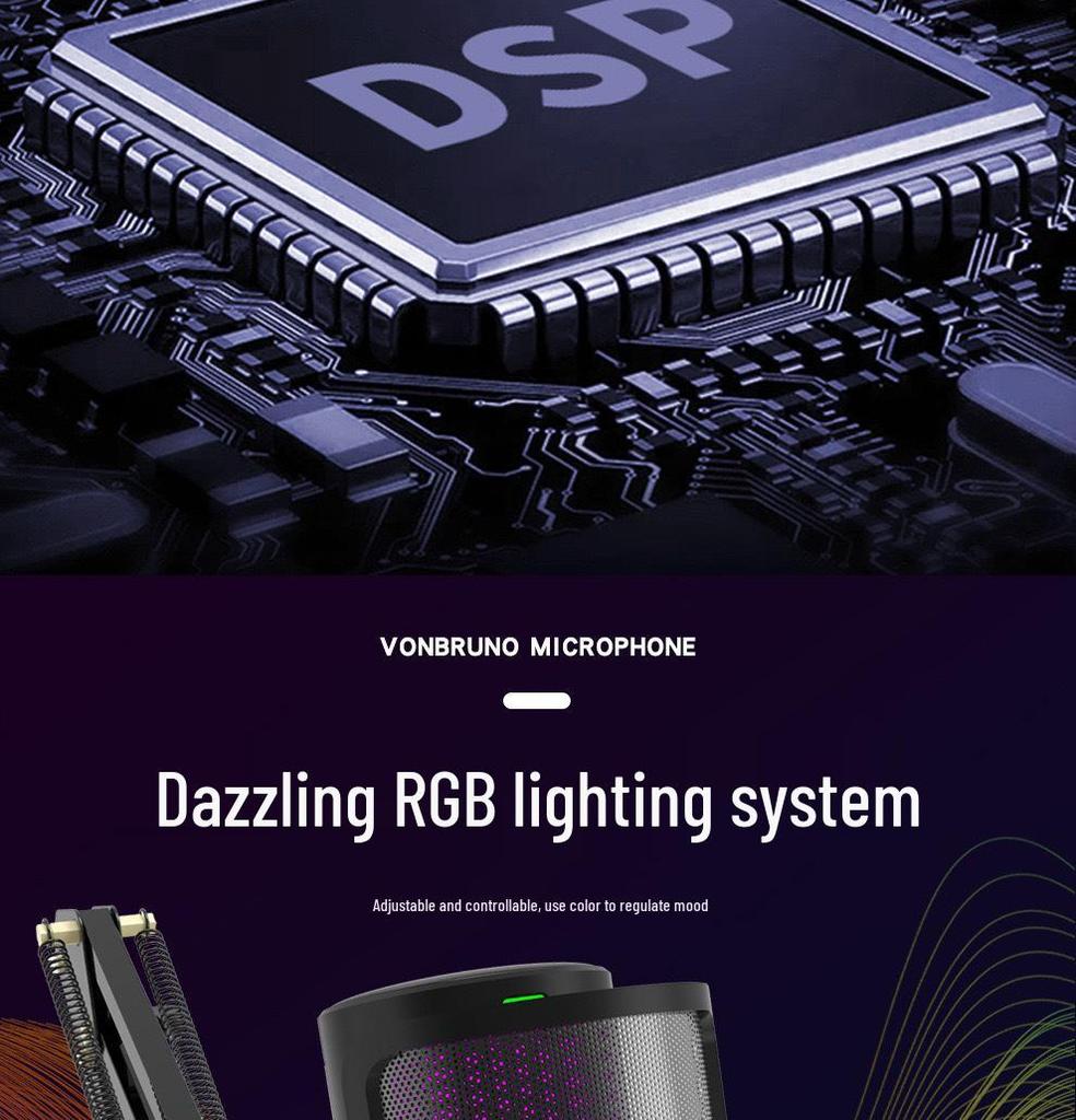 M16 RGB Esports USB Microphone for Mobile, Recording, and Live Streaming