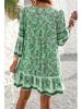 Abito Chemisier Stampato Scollo a V Bohemian Primavera/Estate 2025 per Donna