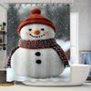 Tuniu Charming Snowman Winter Holiday Shower Curtain Cute Festive Bathroom Decor Set