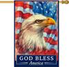 Patriotic American Ag House Ag Bald Eagle God Bless America House Ags 28 X 40 Inch Double Sided Summer Fall Garden a EEZ