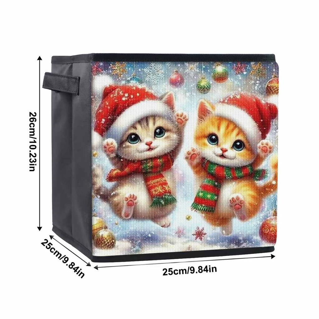 Two Lovely Kittens 5D Diamond Painting Storage Basket Full Round Drill Mosaic Diamond Embroidery Cross Stitch Kits Home Decor Home Decor