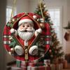 Festive Window And Door Decor Double-sided Acrylic Christmas Hanging Ornaments, Xmas Cartoon Snowman/Penguin/Gingerbread Man/Santa Claus Decorative