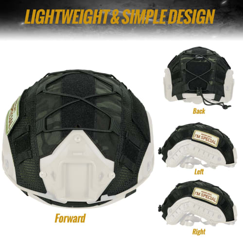 OneTigris MC Helmet Cover for Fast PJ Helmets, Multicam Camo, Airsoft Helmet Protection (For Ballistic FAST Helmets in Size L & FAST PJ Helmets in Siz