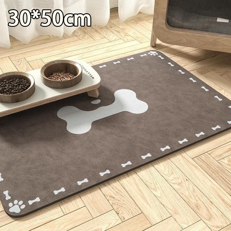 Waterproof Quick Dry Diatomaceous Earth Pet Mat Non Slip Rubber Back Absorbent Placemat for Pet Feeding Bowl