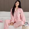 Flannel Pajamas Women'S Autumn And Winter Models, Winter Coral Fleece Fleece Thickened Loungewear Warm Suit