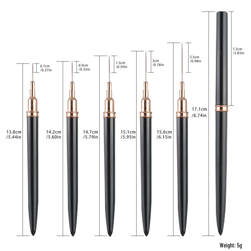 

5-Piece Japanese Nail Art Pen Set: Line Drawing & Flower Painting