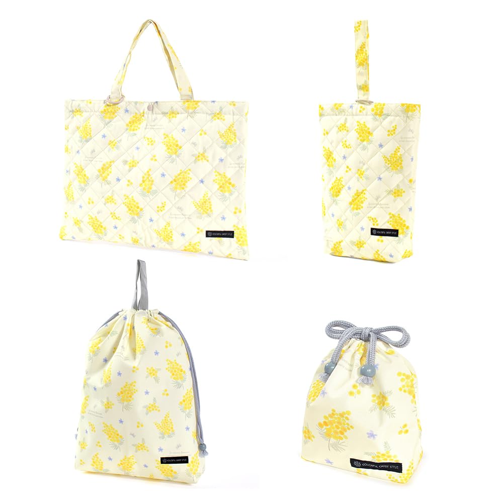 

КРАСОЧНЫЙ КОНФЕТНЫЙ СТИЛЬ Стеганый Входной Набор для Девочек 4 Предмета Детский сад/Школа (Мимоза Флер) - Водоотталкивающий, Легкий, Устойчивый к пятнам,