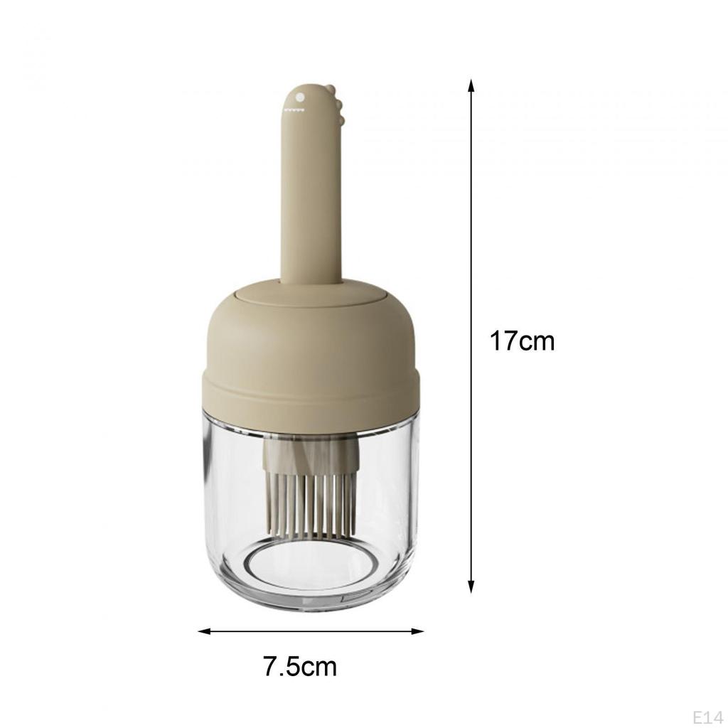 Glass Bottle And Silicone Brush, Measuring Container, Honey/Sauce