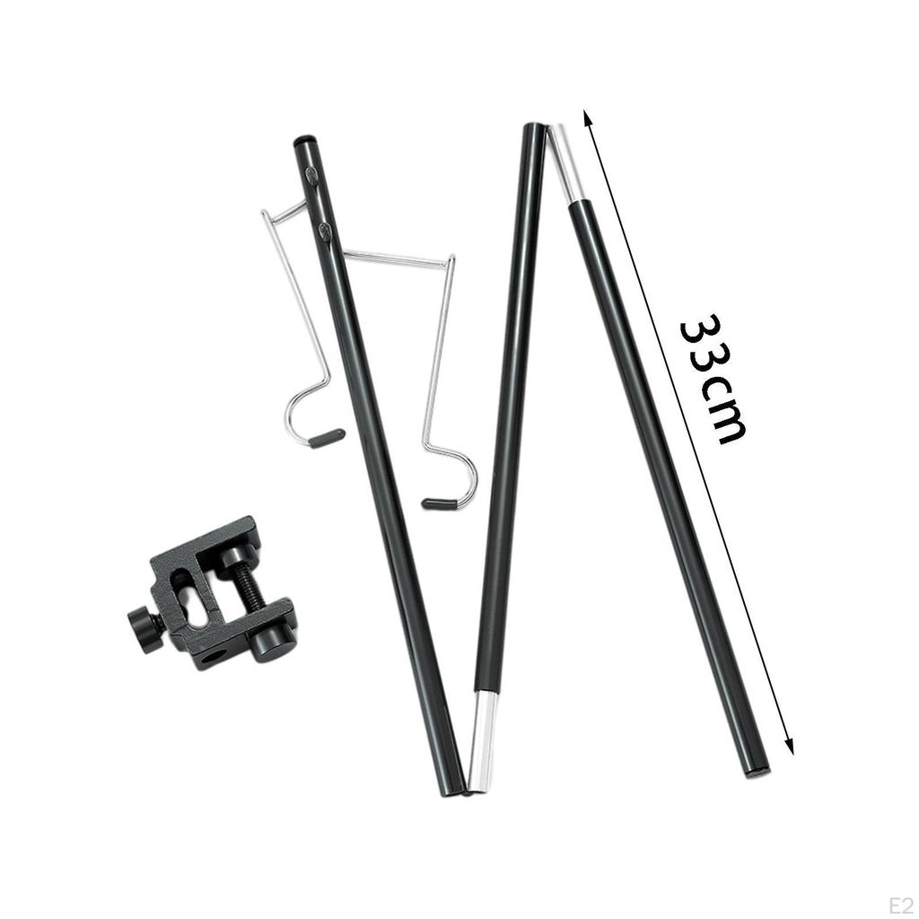 Camping Stand, Aluminum Alloy Lamp Stake and Hook, Adjustable Hanger for Outdoor Picnic, ,