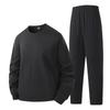 Round Neck Sports Suit Solid Color Casual Versatile Breathable Loose Sweatshirt Leggings Trousers Sweatpants Two-piece Set
