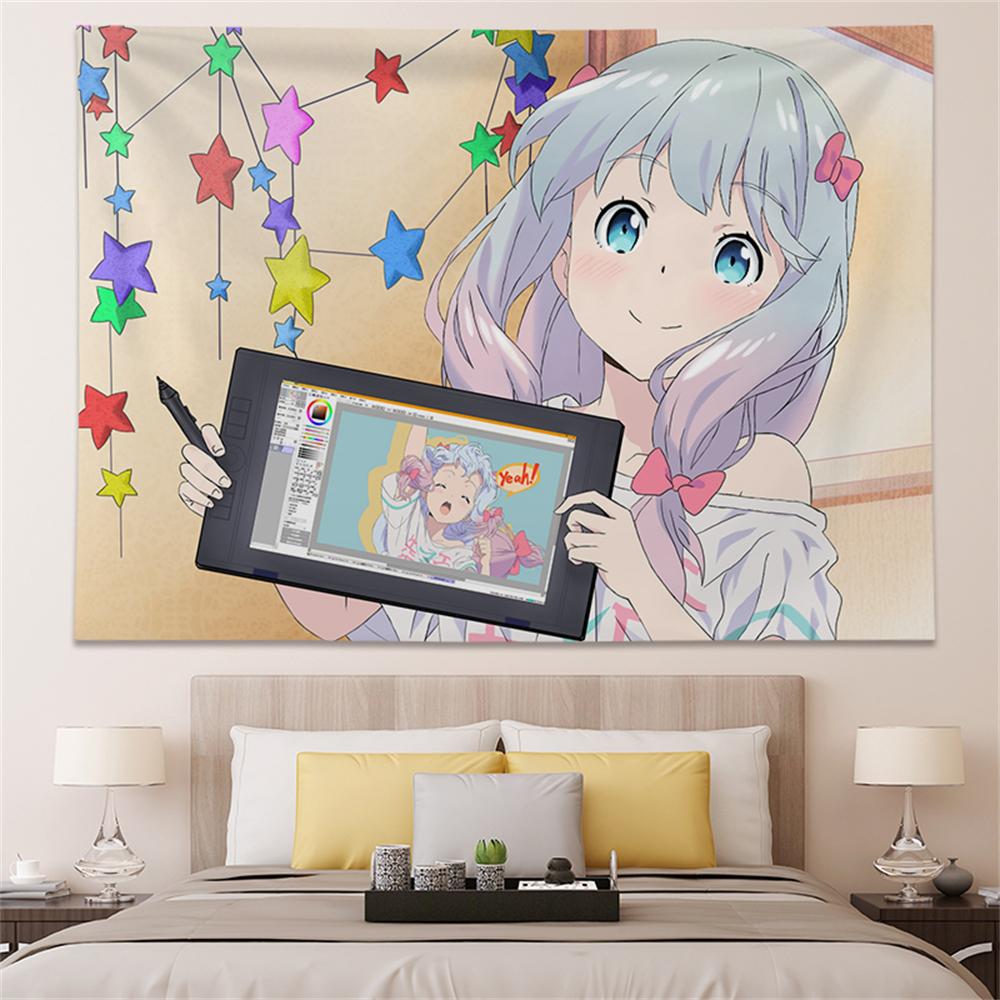 Anime Tapestry Kawaii Beautiful Girl Literature Room Decoration Wall Hanging Pink Tapestry Teen Room Background Wall Tapestry