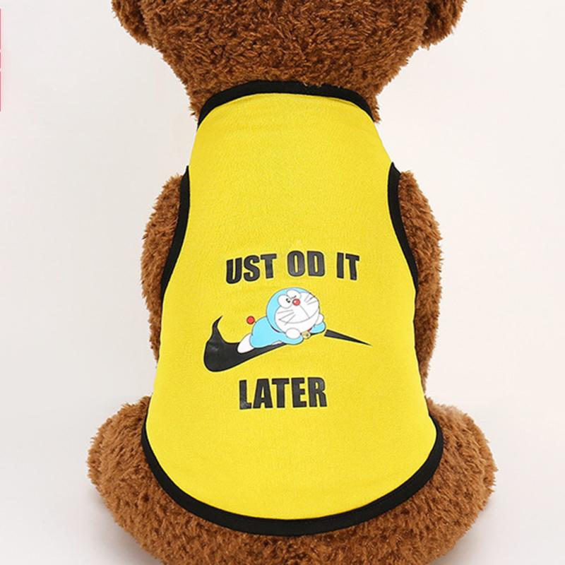 Chaleco protector solar para mascotas dibujos animados cómodo transpirable buena elasticidad patrón de impresión ropa para perros y gatos
