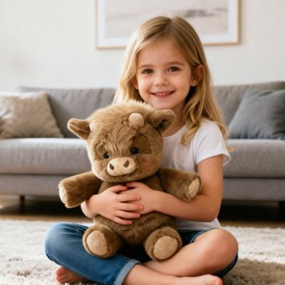 Highland Cow Plush Toy Soft for Kids Adults Stuffed Animal Doll Cute Huggable Birthday Gift Bedroom