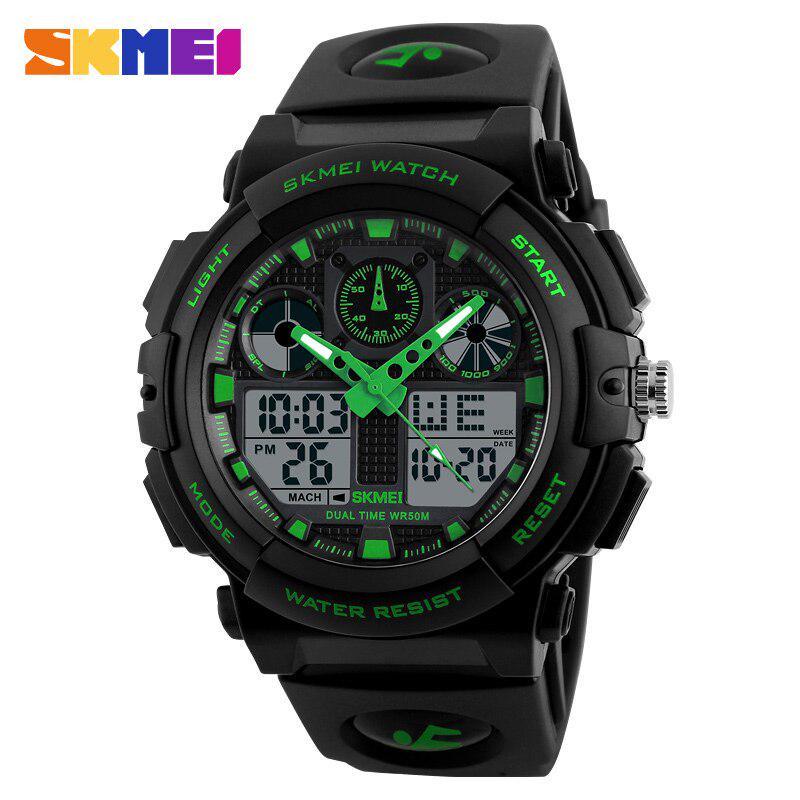 SKMEI Fashion Men's Waterproof Sports Analog Quartz Dual Display Watch Military Digital Led Watches