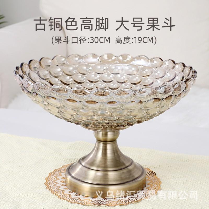 Elegante Glas-Fußschale Obstschale Modernes Wohnzimmer-Mittelstück Snackschale Heimdekoration