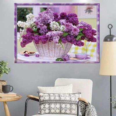 5D Diy Diamond Painting Flower Basket Cross Stitch Set Full Diamond Embroidery Mosaic Art Picture of Rhinestones Decor Gift