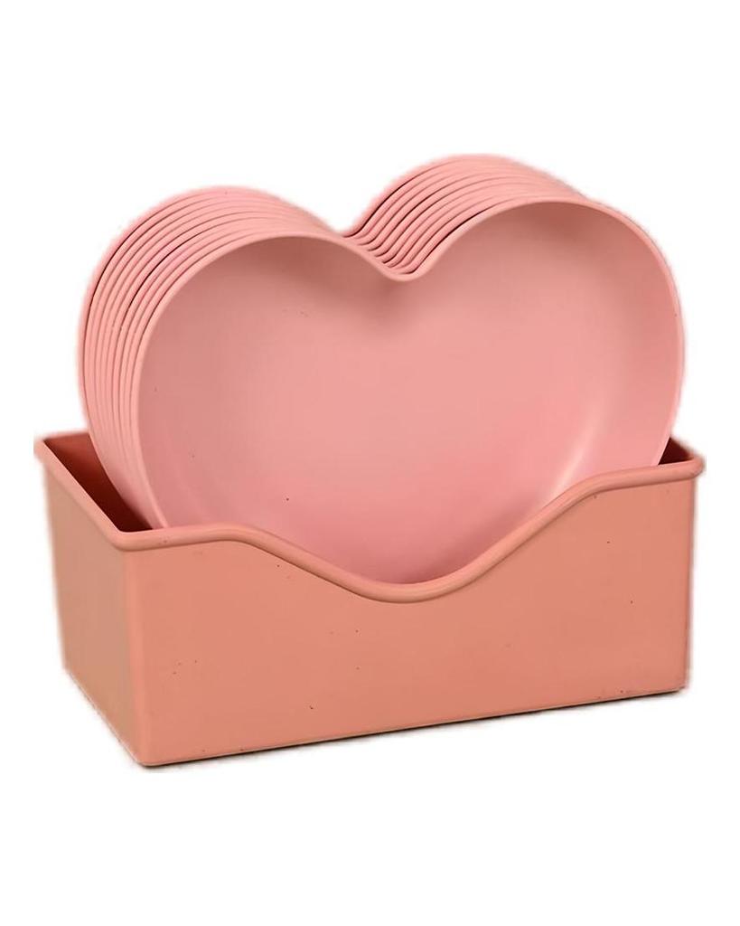 WIKHOSTAR 5pcs/set Heart-shaped Creative Plate Cake Plate With Tray Bone Dish Dried Fruit Snack Plate Candy Plate Container Snack Plate
