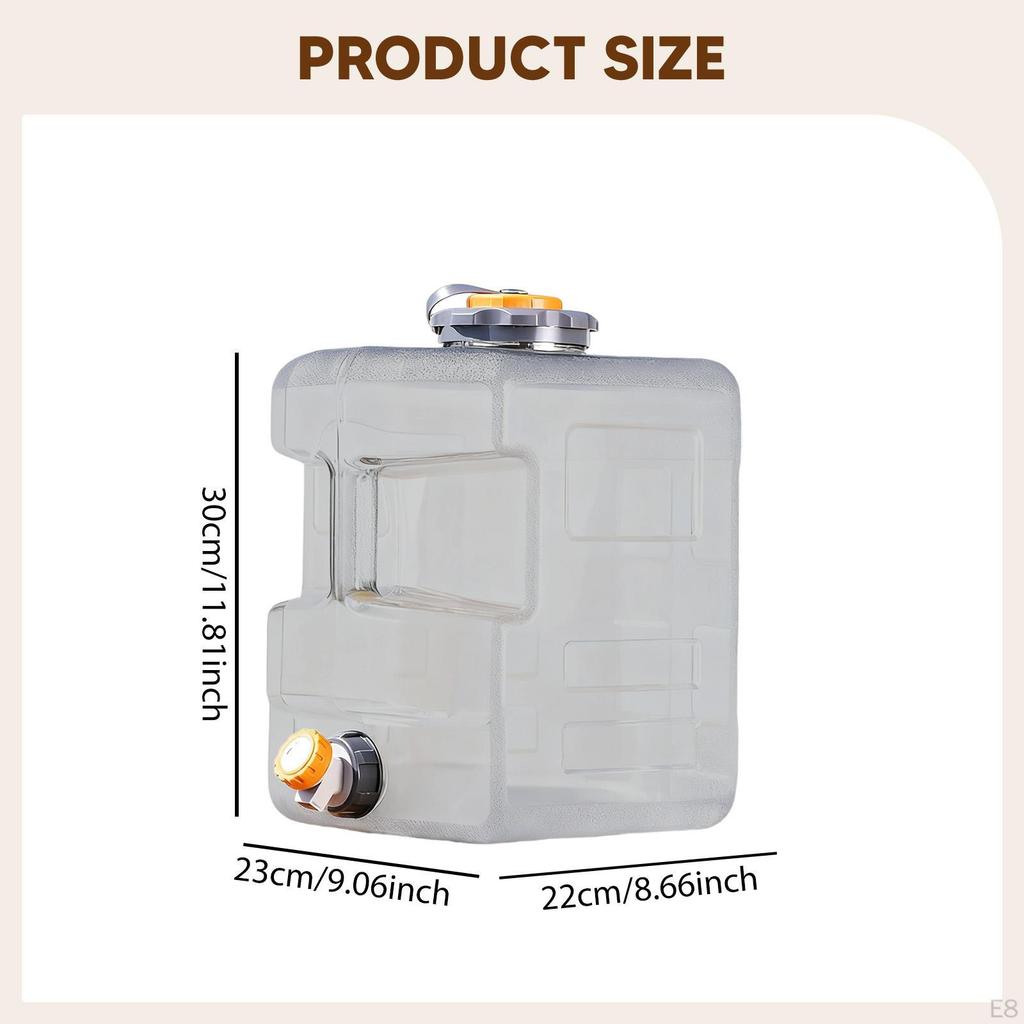 Water Container with Faucet Barrel Portable Side Handle Tank Bucket for Camping Barbecue