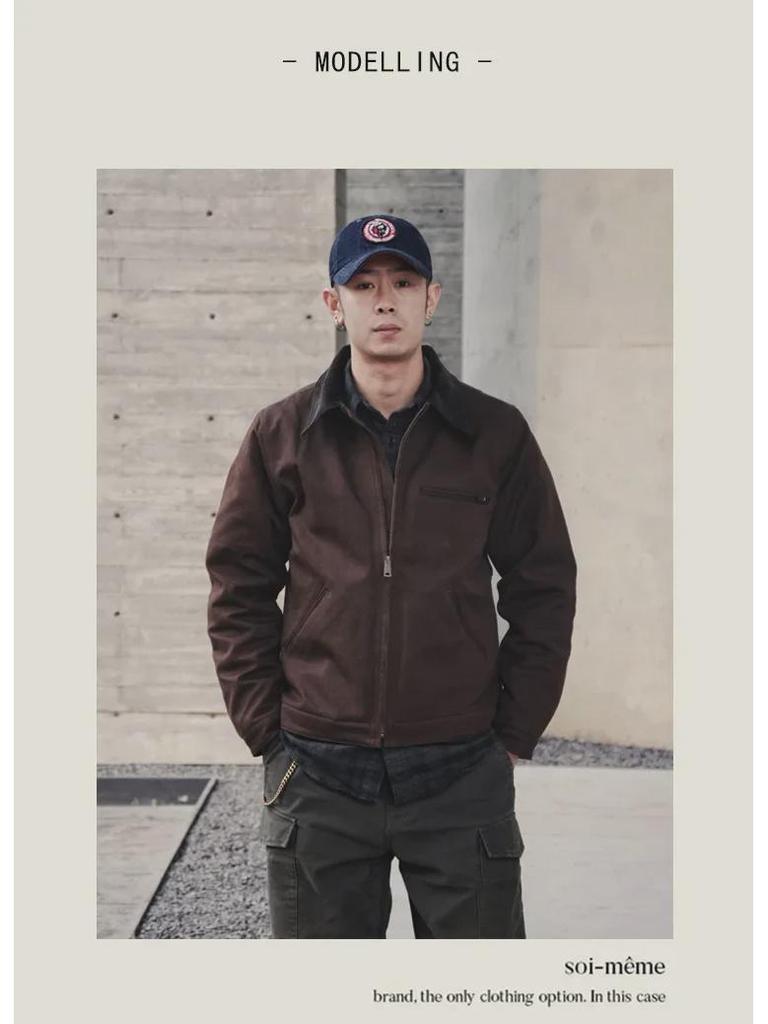 GDDQSDC Jachetă pentru bărbați din bumbac matlasat cu rever - Detroit Interstellar Edition J001