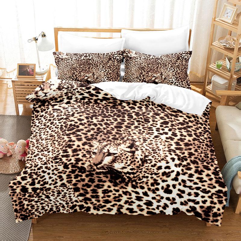 Camouflage Quilt Duvet Cover Set Full Size King Queen 3D Bedding Sets Pillowcase Linen Leopard Double Single Bed 220x240 200x200