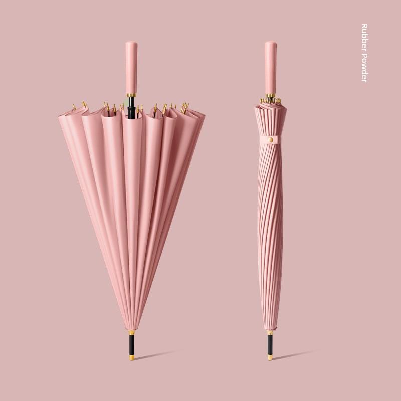 24-Rib Automatic Umbrella, Large Business Straight Umbrella, Double-Handle Factory-Printed Logo Advertising Long-Handle Umbrella