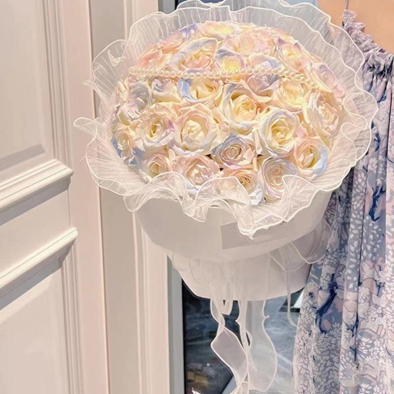 Soft Ruffled Tulle Ribbon In Assorted Color For Baking Flower And Craft
