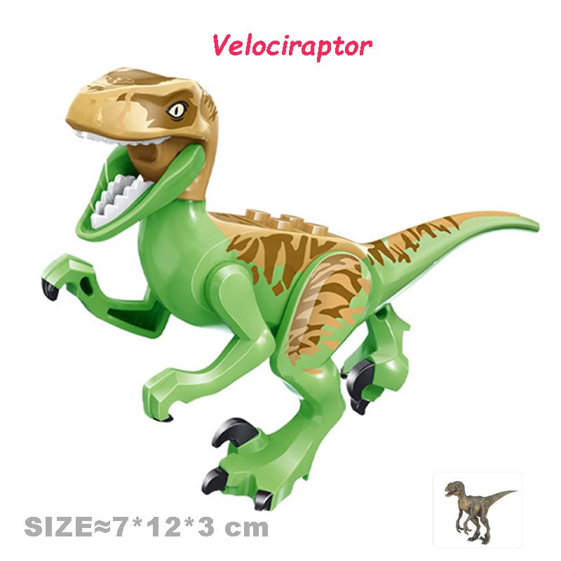 Non-Toxic Jurassic Dinosaurs World Velociraptor Triceratops Indominus T-Rex Model Building Blocks Assemble Educational Toys For Kids Gifts