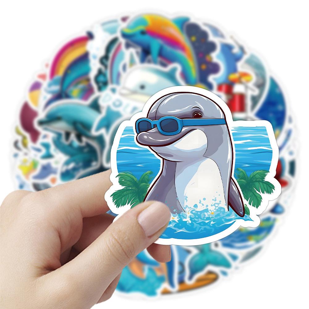 10/30/50pcs Cute Dolphin Marine Animal Stickers Kawaii Cartoon Graffiti Sticker DIY Stationery Phone Notebook Decals
