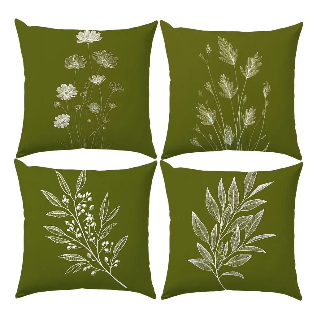 Plant Pillow Cover Leaves Cushion Covers Farmhouse Cushion Cover for Home Sofa On The Pillows Decorative Custom