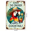 Polly Wants Cocktail Retro Parrot Metal Sign 8x12 Inch Bar Home Decor