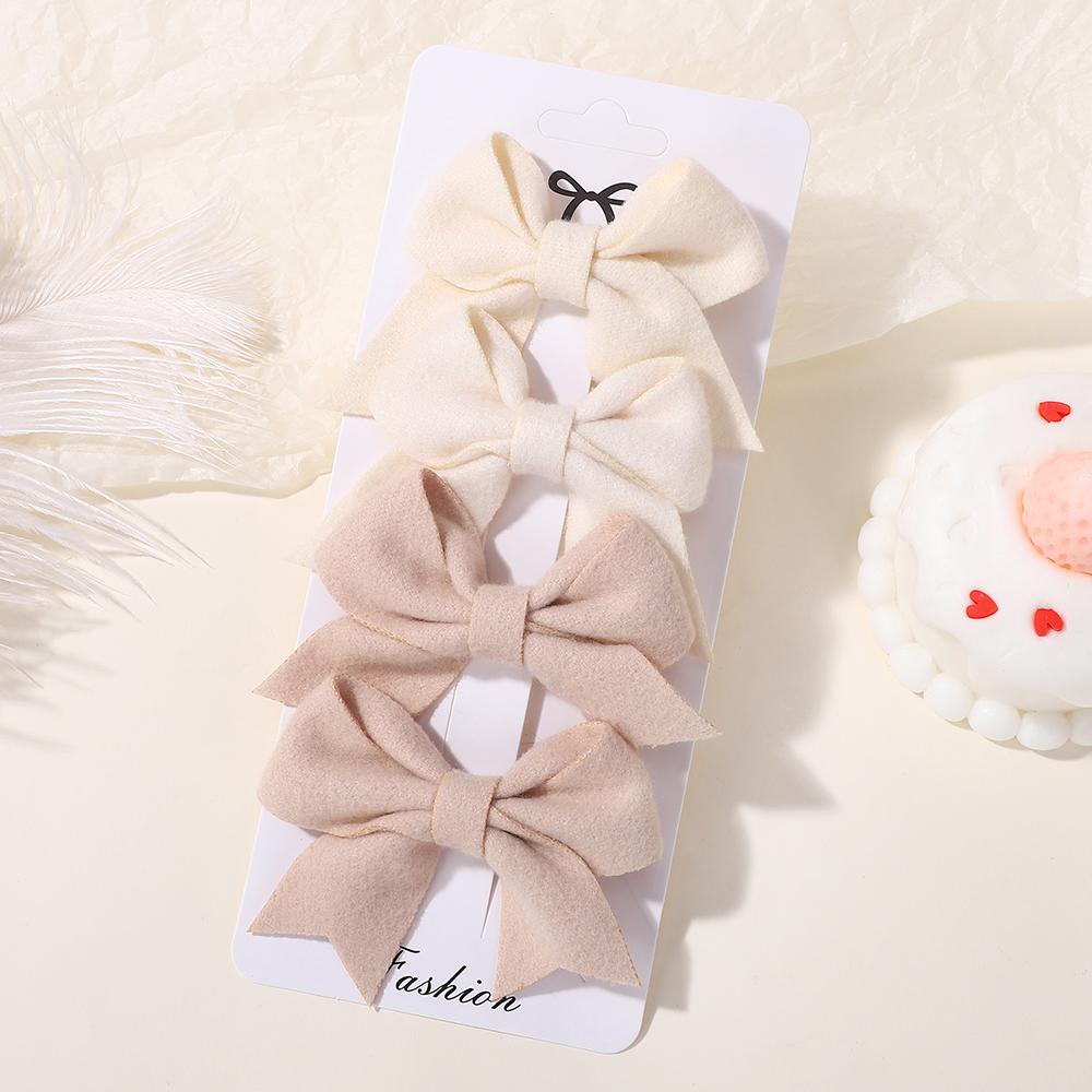 LOVEKIKI 4Pcs/lot 2.75inch Bowknot Hairgripes for Girls Lovely Hairbangs Hairclip Cute Baby Boutique Kids Hair Accessories