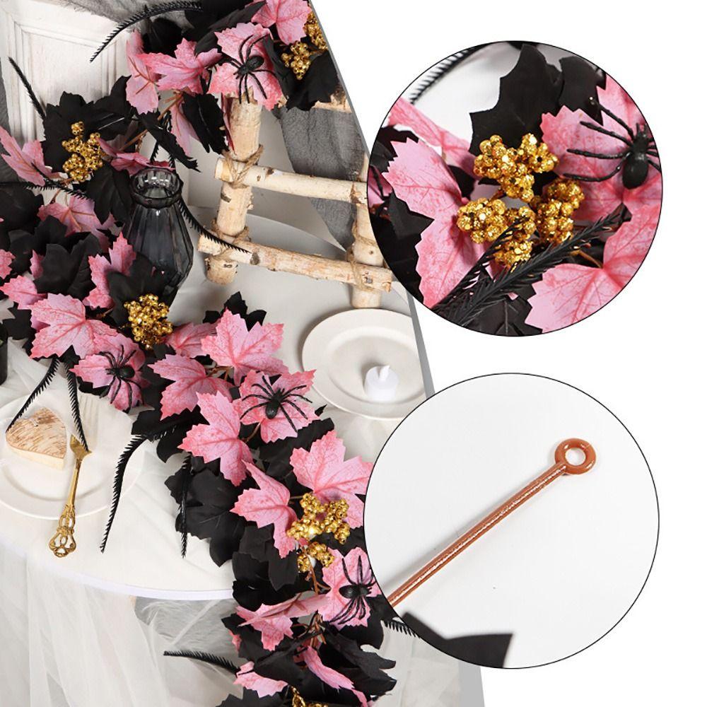 Silk Leaves Halloween Garland Multicolor Artificial Leaves Flower Wreath  Fireplace Stair