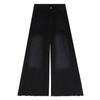 Übergroße Grunge Streetwear Jeans mit hoher Taille für Damen Lässige Baggy-Hosen mit Taschen Weitbeinige Denim-Hose