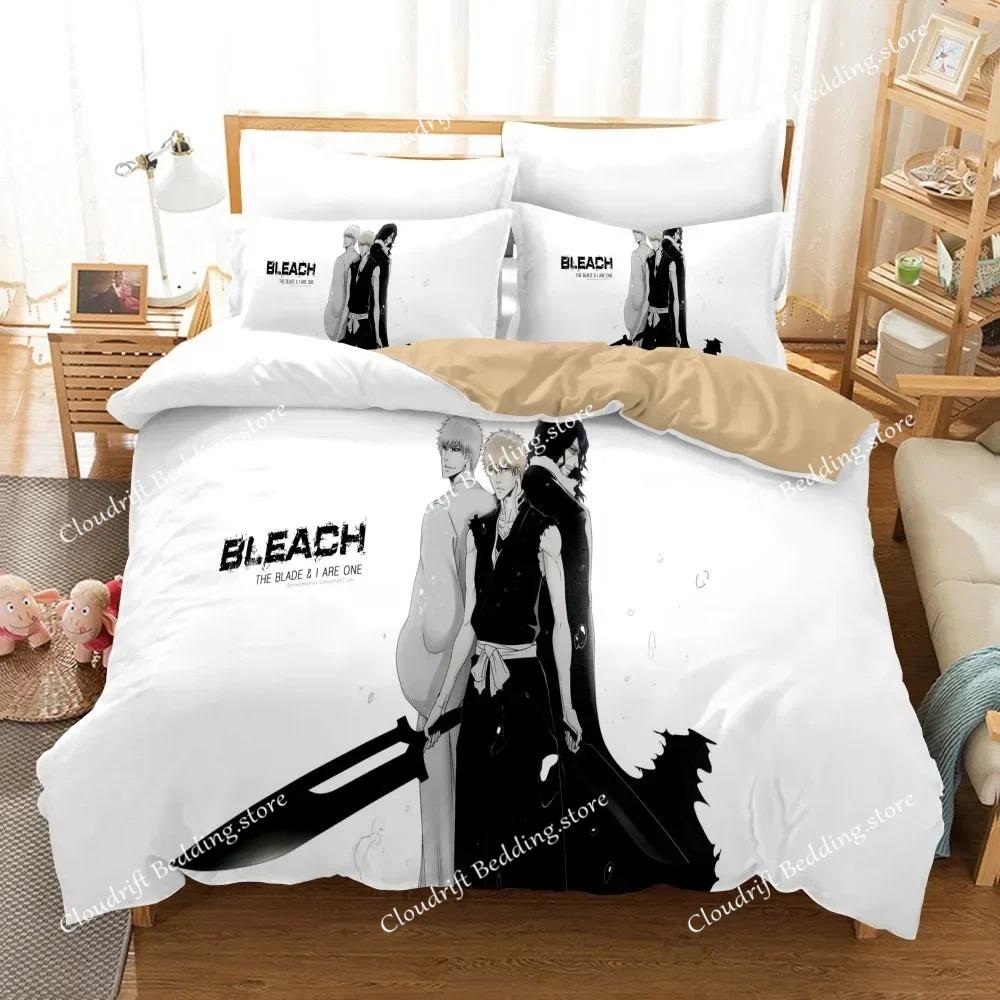 New Anime Bleach Cartoon Print Duvet Cover Pillowcase Bedding Set Double Twin Full Queen King Adult Kids Bedclothes Quilt Cover