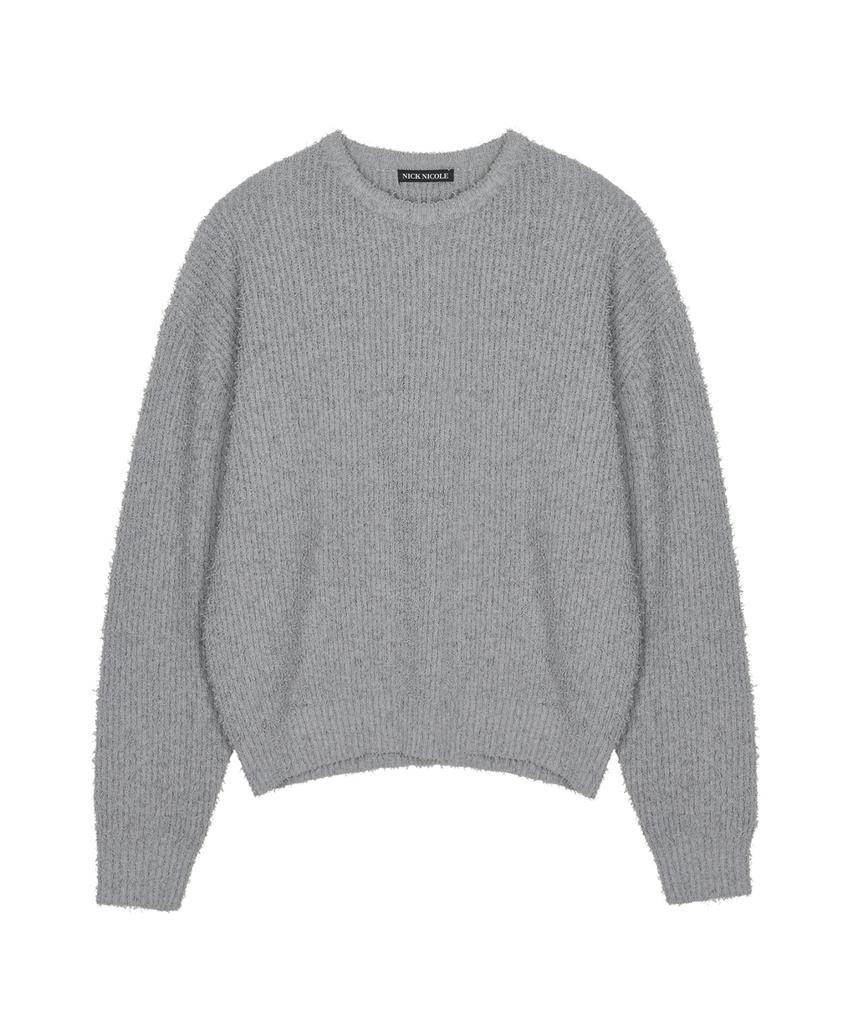 Nigaennikol Soft Boucle Ls Sweater_Gray