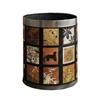 GOLDENHOME French Retro Leather Lidless Trash Can
