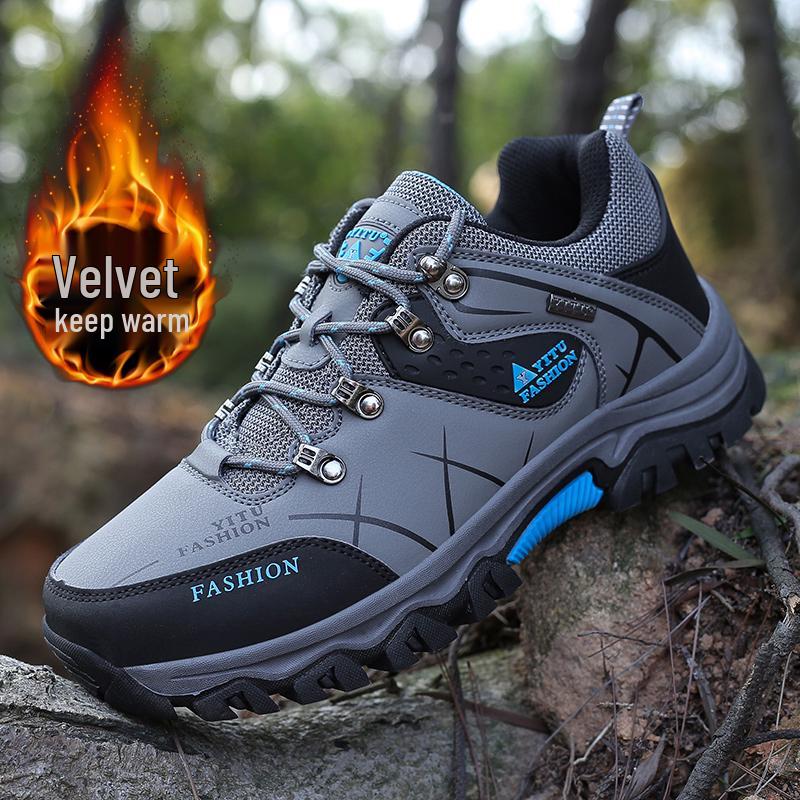 Men's Plus Size Work & Hiking Shoes - Autumn/Winter, Wear-Resistant, Construction & Outdoor Protection.